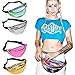MOUNCHAIN Waist Packs by Women's Shiny Laser Holographic Waist Fanny Packs with Adjustable Waistband-Smartphone Money Coins Keys Passport Holder Blue