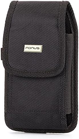 Rugged Canvas Case Belt Holster Side Pouch Cover Black for ASUS ZenFone 4 Pro - ASUS ZenFone Max Plus M1