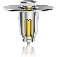 Kruggo Universal Edition Bathroom Sink Stopper, Bullet Core Push Type Basin Pop-Up Drain Filter, Bathtub Converter Sink…