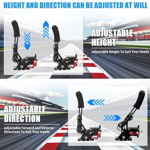 64Bit PC USB Handbrake, SIM Racing Games Handbrake for Logitech G25 G27 G29 T500 T300 FANATECOSW DIRT RALLY, 2M Nylon Cable Black