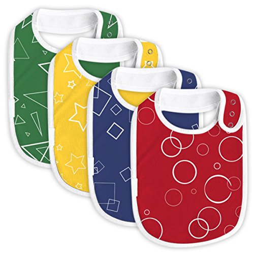 Baby Bibs Large Toddler Cotton Absorbent Snap Button Reflux Drool Teething Feeding Bib