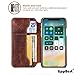 iphone X Case, LippBest [Genuine Leather] [Stand Feature] [Card Slots Vintage Series] Protective Flip Cover [Ultra Slim] Premium iphone X Leather Case for iphone 10 with Wallet (Brown)