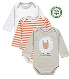 Mother Nest Baby Boys Grils Bodysuits Onesies Long Sleeve 3 Pack 100% Cotton