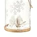 Hanging Glass Christmas Ornaments with Steel Handles, White and Silver (2.3 x 2.3 x 4 in, 3 Pack)