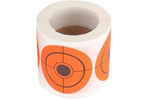 Jauarta Adhesive Paper Shooting Targets, 250 Sheets Roll High Visibility Fluorescent Orange Self Adhesive Target Stickers for