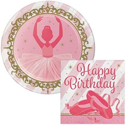 Twinkle Toes Ballet Birthday Lunch Plates & Napkins Party Kit for 16