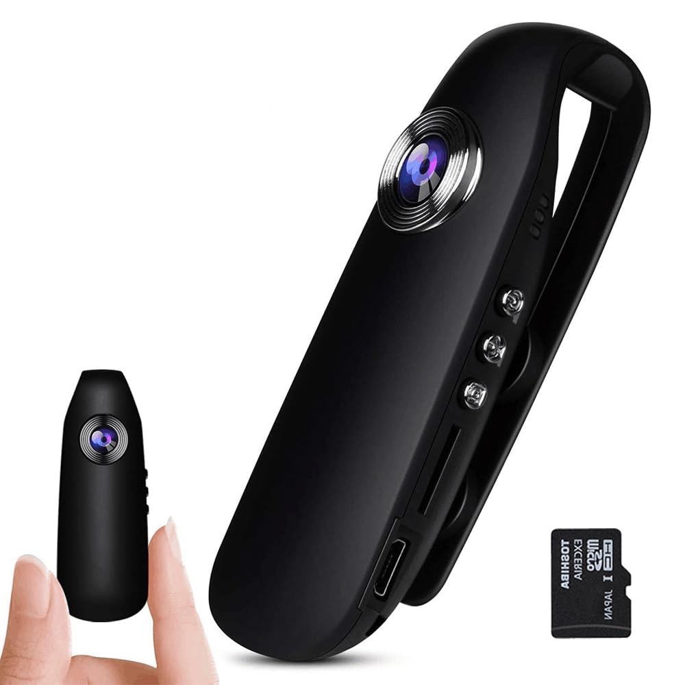 Body Camera (64G SD Card Included), 1080P Full HD Mini Camera Body Wear Camera, Video&Audio Recording, Portable Pocket Body Cams with Back Clip, Widely Applied for Law Enforcement, Bike, Hiking (64G)