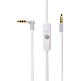 Monoy Replacement Beats Audio Cable + Inline Remote / Microphone for Beats by Dr. Dre Headphone SoloHD / Studio / Pro / Detox / Wireless - Compatible for Samsung S7 Note 5 LG V10 G5 Iphone 6s (White)