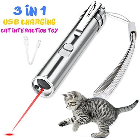USB Charging Cat Training Tools Pet Interactive Toys Portable Mini LED Flashlight USB Rechargeable Torch Super bright 3 in 1 Lighting&amp;Infrared Lamp&amp;UV Flashlight
