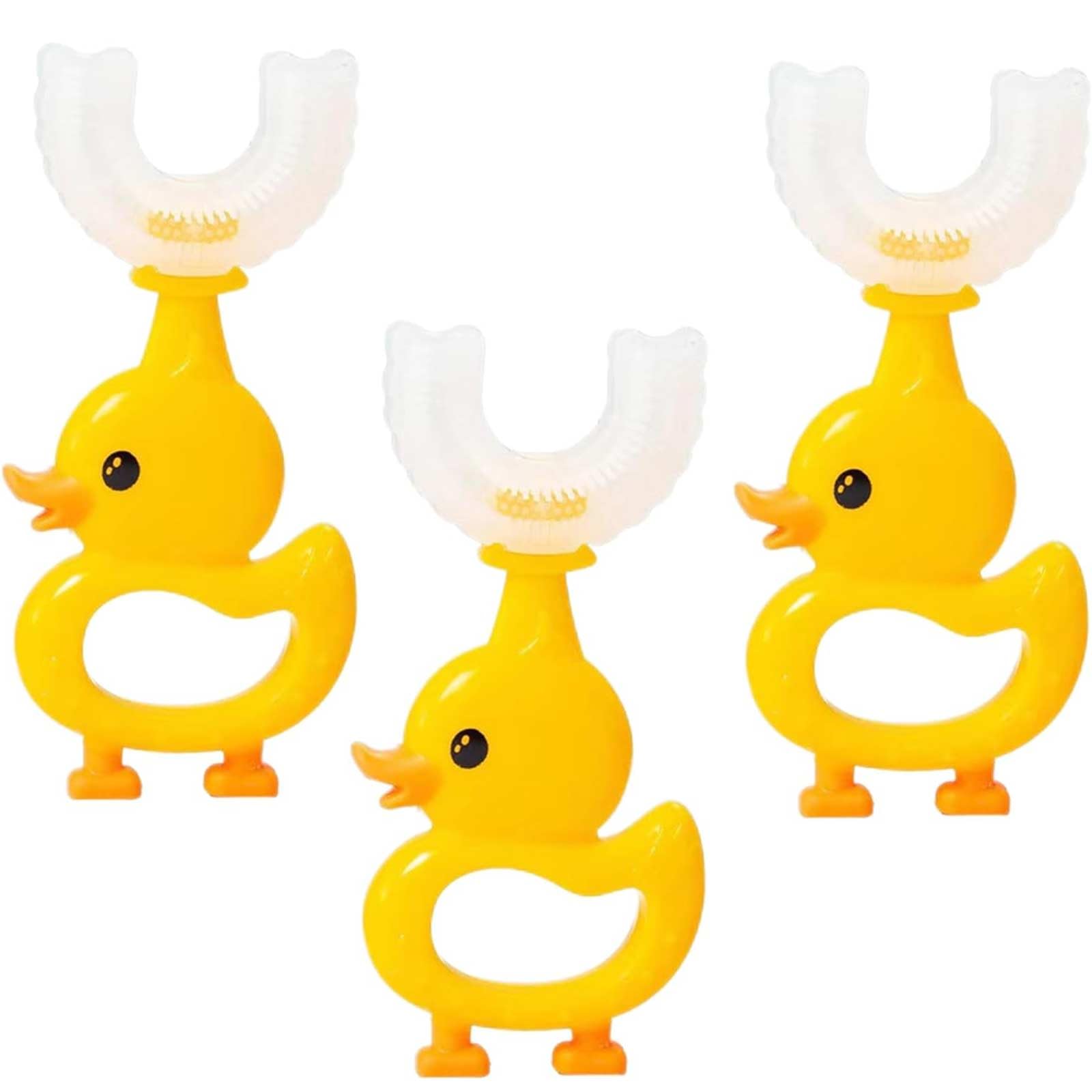 Toddler Children 360 U Shaped Toothbrush Kid Age 2-6&2-4&4-7&6-8 Year All Rounded Silicone Teeth Brush Head Pack Easy Wide Circular 3 Side Foam Manual Boy Girl Full Whole Mouth Clean Dental Oral Care