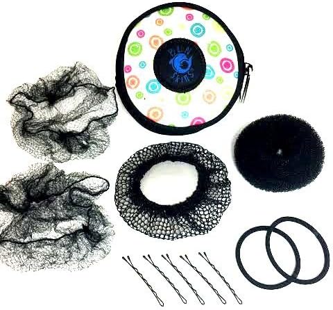 BUN SKINS by Spinner Skins- Hair Donut Bun Kit for Dancers in Black - LITTLE
