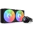 NZXT Kraken 280 RGB - RL-KR280-B1 - 280mm AIO CPU Liquid Cooler - Customizable 1.54" Square LCD Display for Images, Performance Metrics - High-Performance Pump - 2 x F140 RGB Core Fans - Black
