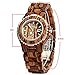 GBlife Bewell ZS-100BL Handmade Wooden Women Quartz Watch Metal Case Retro Wrist Watch (ZEBRAWOOD)