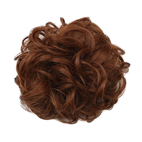 Karlery Short Curly Different Colors Bud Ball Wig Updo Chignon Bun Extensions Scrunchy Messy Hair Scrunchies Hair Pieces for Women (30#)