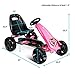 Costzon Pedal Go Kart, Pedal Powered Kids Ride on Car Toy, Children's 4 Wheels Riding Car Crazy Cart w/ Adjustable Seat, Foot Pedal, for Boys & Girls Age 3 to 8 Years Old, Indoor & Outdoor (Pink)