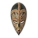 NOVICA Light Brown Handcrafted Nigerian Wood Wall Mask with Aluminum Accents, 'King's Companion'