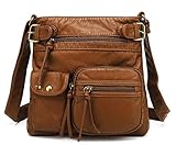 scarleton small multi pocket crossbody bag for women ultra soft washed vegan leather shoulder purse brown h183304