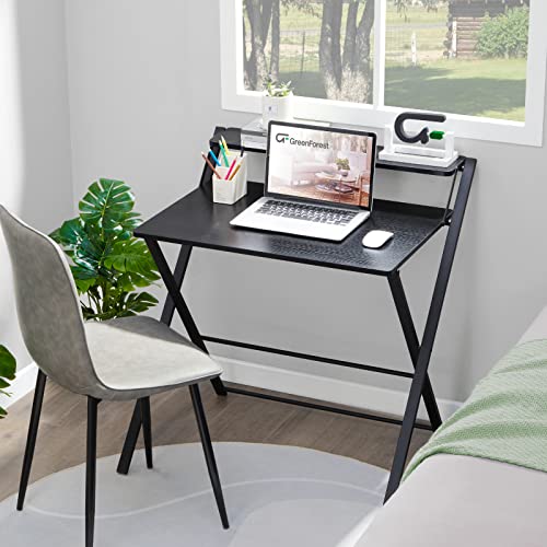 GreenForest Folding Desk No Assembly Required Fully Unfold 32 x 24.5 inch, Small Computer Desk