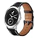 HATALKIN Watch Band for Withings/Nokia Steel HR Band 40mm Leather,20mm Watch Band Geniune Leather Replacement Strap Compatible Withings/Nokia Steel HR Sport Smartwatch (40mm) (Black)
