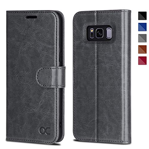 OCASE Samsung Galaxy S8 Case Leather Flip Wallet Case for Samsung Galaxy S8 Devices - Gray