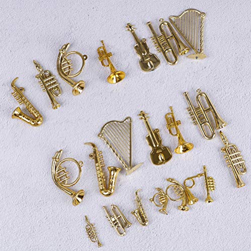 CYISONAL 21 Pcs Mini Gold Musical Instruments