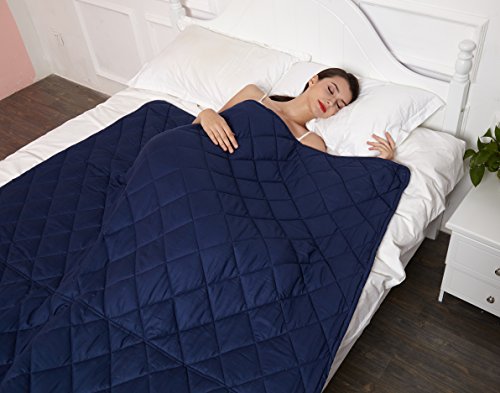 image for New Version Weighted Blanket by Hypnoser for Child and Adults,Navy Blu