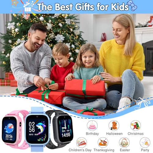 Smartwatch Bambini 4G con GPS e Videochiamate, Orologio Telefono per Bambini con SOS, Localizzazione in Tempo Reale, Modalità Scuola, Fotocamera, Giochi, Sveglia, Impermeabile IP68, Regalo 4-15 Anni