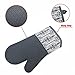 Professional Microwave Silicone Oven Mitts for one Pair, Kitchen Lines Set for Heat Resistant with 500 Degrees, Kitchen Gloves Pot Holder for BBQ Cooking Baking (Gray)