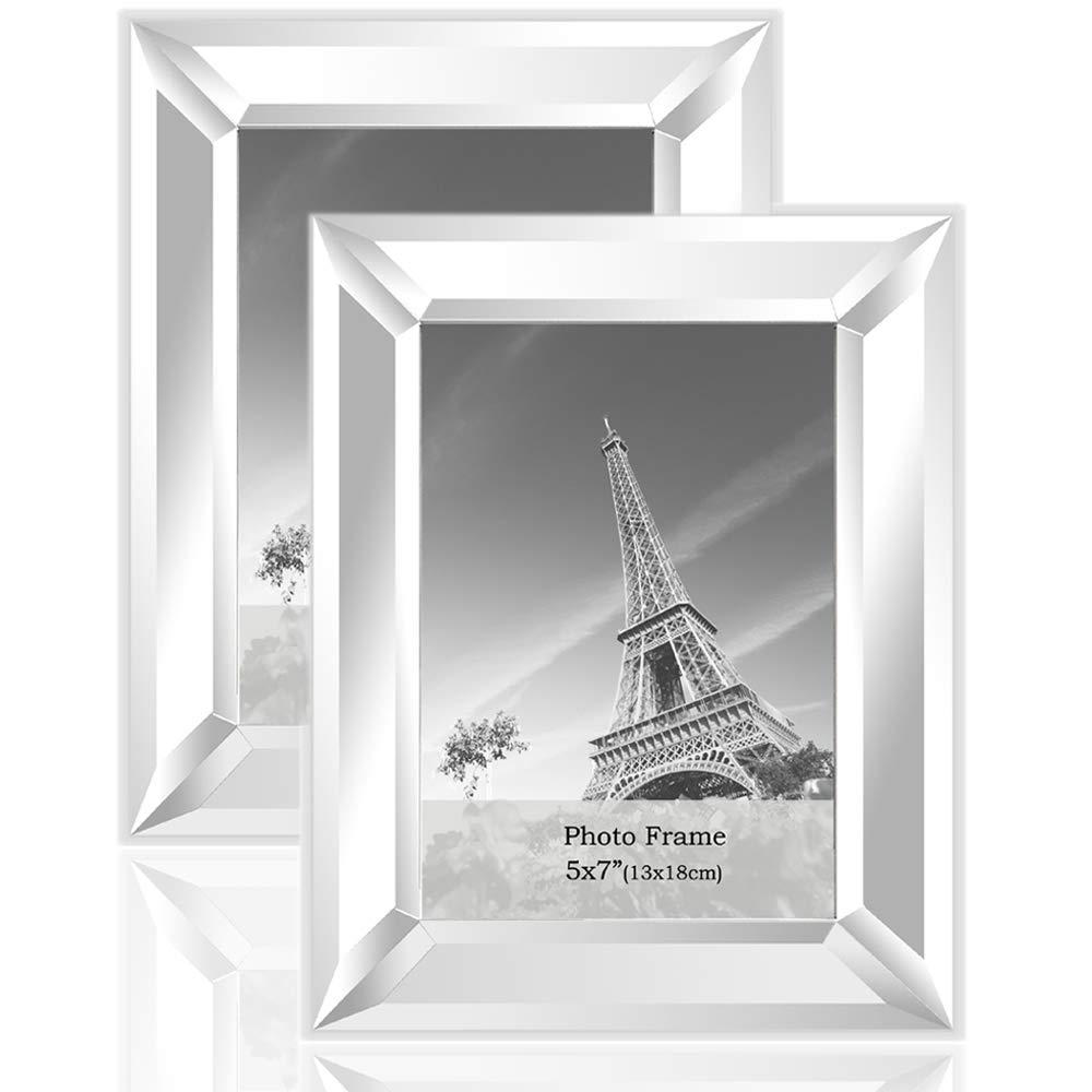 Meetart Mirror Photo Frame 5x7 inch 2 Piece Pack for Home Decoration Wall Hang or Tabletop Display