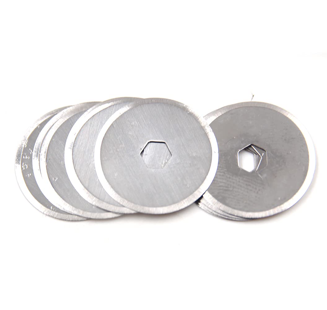 Chiloskit 10pcs 18mm Rotary Cutter Blades Best for Crafters, Quilters, Scrap Bookers, Super Sharp for Neat Cuts, for OLFA Fiskars True Cut Brand Cutters