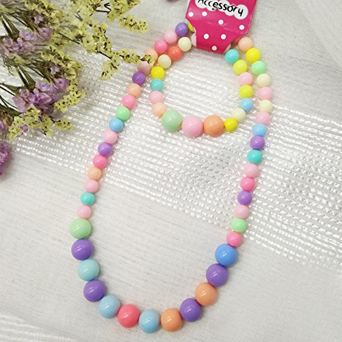 IDOXE 17pcs Value Set Baby Jewelry Set for Girls, Solid Chunky Bubblegum Beaded Necklace Bracelet with Cartoon Animal Flowers Fruit Rings Box Baby Girl Party Play Jewelry - Thumbnail 3