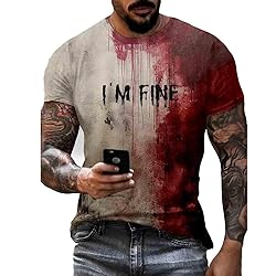 Generic 'I'm Fine' Blood Print T-Shirt - Mens Funny