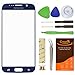 Samsung Galaxy S6 Pebble Blue Replacement Front Outer Lens Glass Screen CrazyFire Repair Kit With 1MM Adhesive Tape +Tools Kit+ 1 Pair Tweezers+1 Roll Micro Wire For G920A G920P G920T G920V G920R4 G920F