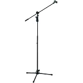 Hercules MS632B EZ Grip Tripod Microphone Stand W/2 In 1 Boom &amp; Mic Clip