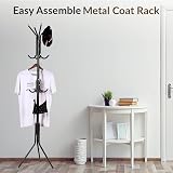1ABOVE Metal Coat Rack with 12 Hooks, Freestanding, 67 Inch Black view 8