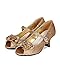 Little Angel BI28 Glitter Leatherette Bow Jewel Mary Jane Kitten Heel Pump (Toddler/ Little Girl/ Big Girl) - Champagne (Size: