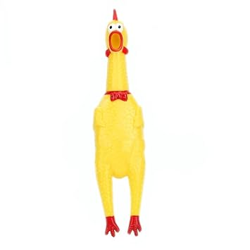 Pets Empire Pet Dog's Rubber Screaming Chicken Squeaker Chew Toy-Large (Yellow)