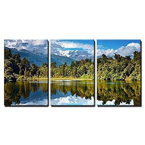 Beautiful Lake Southern Alps New Zealand x3 Panels