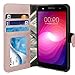 LG Fiesta LTE Case, LG X Charge Case, LG X Power 2 Case, TAURI [Stand Feature] Wallet [PU Leather] Protective Case Flip Cover For LG Fiesta LTE / LG X Charge / LG X Power 2 - Rose Gold
