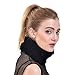 Rabbit Fur Headband - Winter Knit Neck Warmer Real Fur Headbands Women Scarf Muffler (Black),One Size