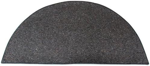 Andiron 4' Half Round Black Wool Rug