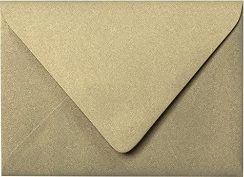 A-2 Gold Leaf Metallic Euro Flap RSVP Envelopes (4 3/8" x 5 3/4") - 50 Envelopes from Paper and More
