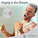 Abco Tech Water Resistant Wireless Bluetooth Shower Speaker with Suction Cup and Hands-Free Speakerphone, White