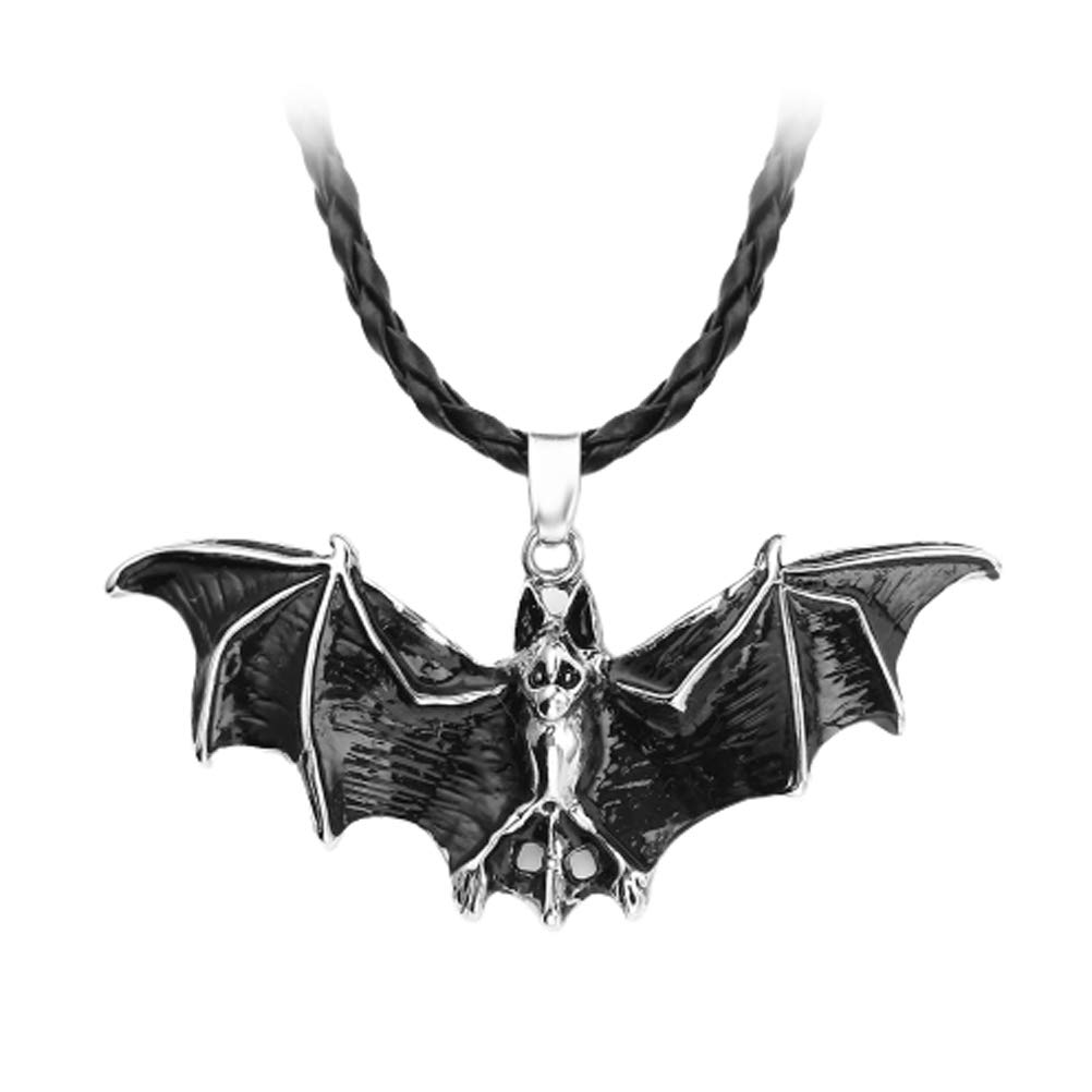 Amosfun Retro Male Necklace Halloween Bat Pendant Funny Punk Charming Necklace Creative Alloy Necklace for Halloween Night Club for Halloween Party Supplies