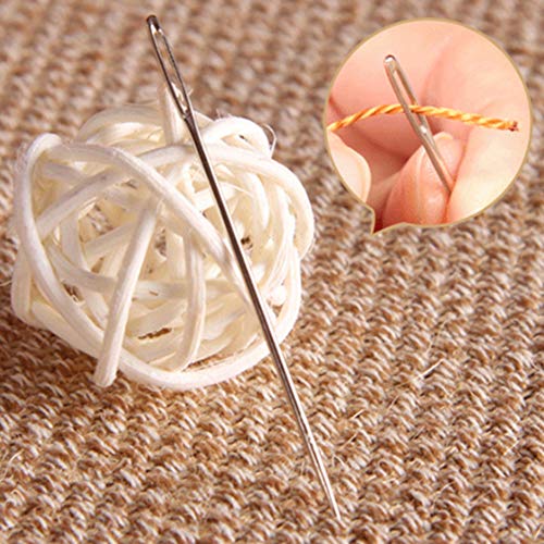 30 Large Eye Stitching Needles 1.6'' to 2.4'' Sizes Big Eye Hand Sewing Needles in Clear Storage Tube - Thumbnail 7