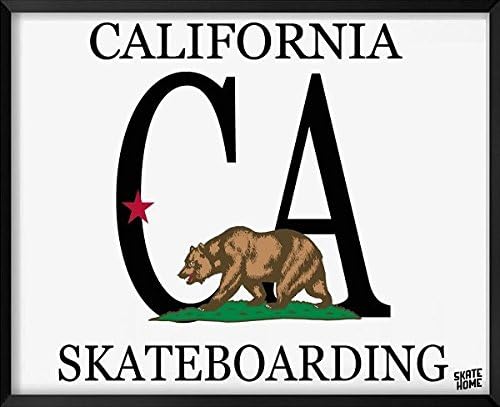 Skateboard Illustration, Poster- California Skateboarding, Digital Printing HD, Decorative Modern Minimalist Wall Decor. Skate-home