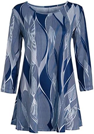 Wintialy Fashion Womens Casual Floral Print Shirts 3/4 Sleeves O-Neck Tunic Blouse Tops