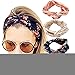 DRESHOW 4 Pack Headbands Vintage Elastic Printed Head Wrap Stretchy Moisture Hairband Twisted Cute Hair Accessories