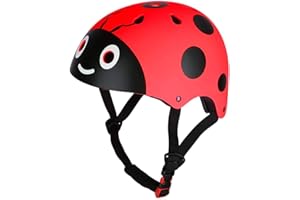 Children Riding Protective Helmet, Ladybug Design Bike Helmet Adjustable Skateboard Helmet for Sport Cycling Bike Roller Scoo