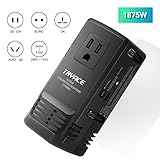 TryAce 1875W World Travel Adapter and Converter Combo 240V to 110V International Voltage Converter for Hair Dryer, Phones Laptop All in One Universal Plug Adapter for UK/AU/US/EU (1875W Converter)